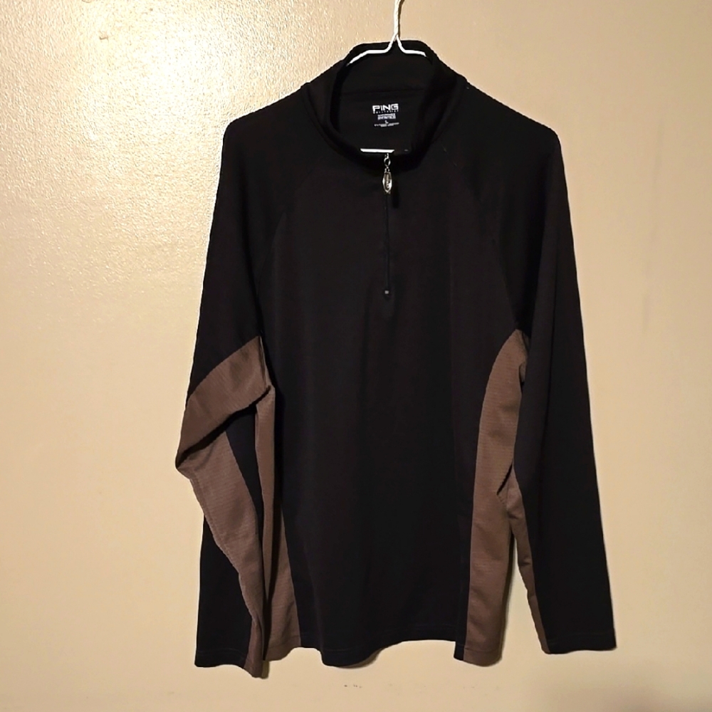 Ping Lightweight‎ Quarter Zip Pullover Jacket Black Mens Size Large